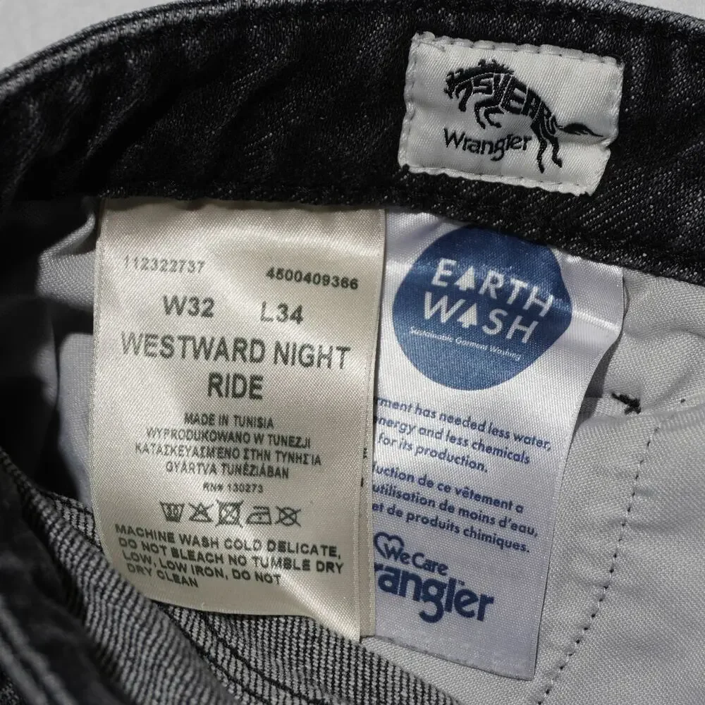 Wrangler Westward Night Ride Jeans Black W32 L34 High Rise‎ Bootcut Denim